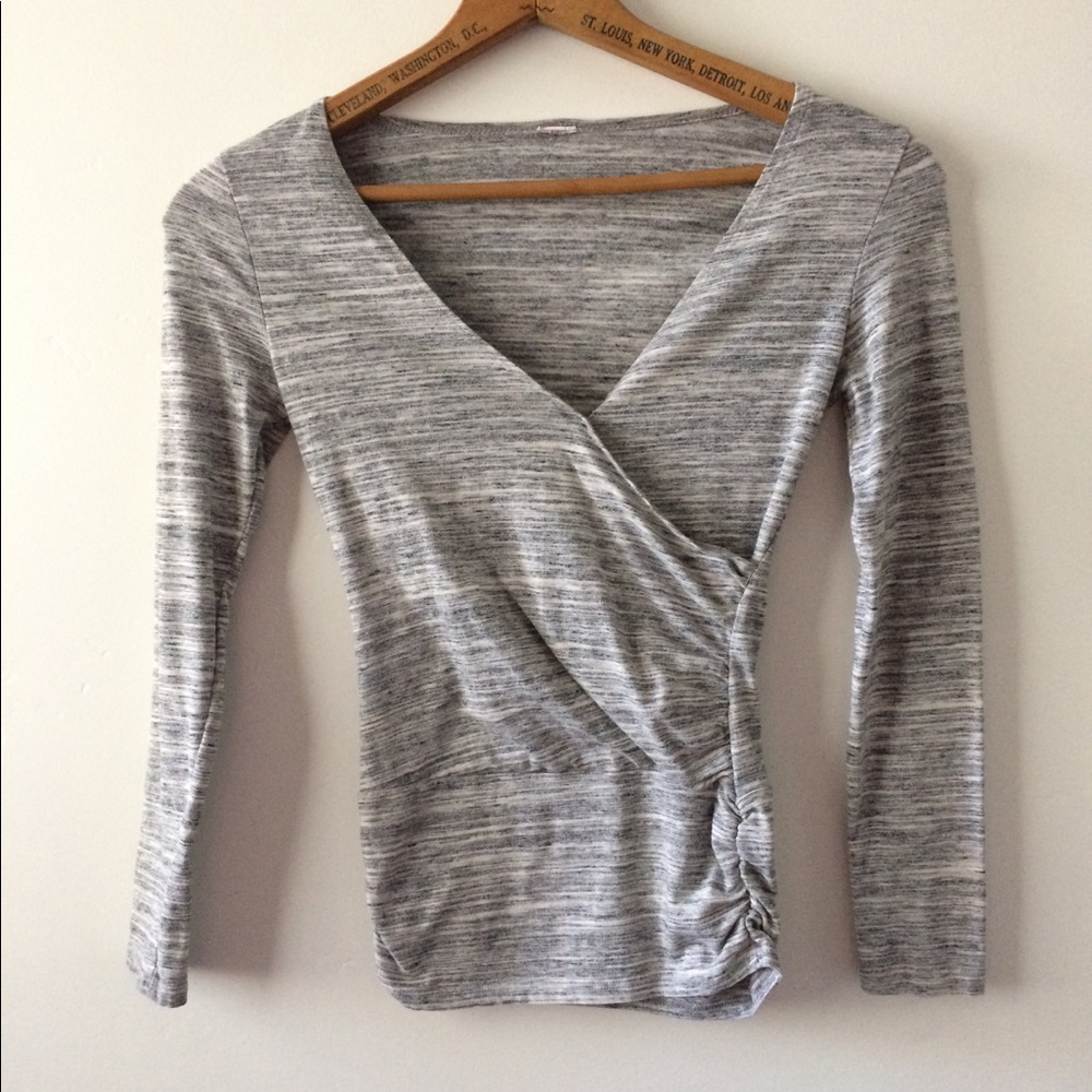 Grey V-Neck Top